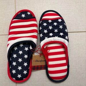 DearForms Stars & Stripes Americana Slippers Size 7